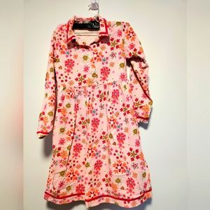 Hanna Andersson Pink Corduroy Snowflake Print Dress 140/10y